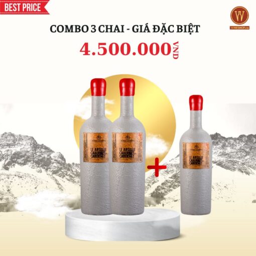 [COMBO 3 CHAI] VANG XI MĂNG LE ARGILLE CABERNET DI CABERNET