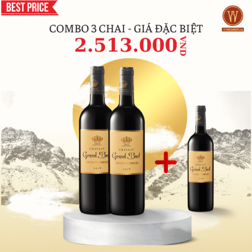 [COMBO 3 CHAI] Chateau Grand Bert Aoc Saint Emilion Grand Cru