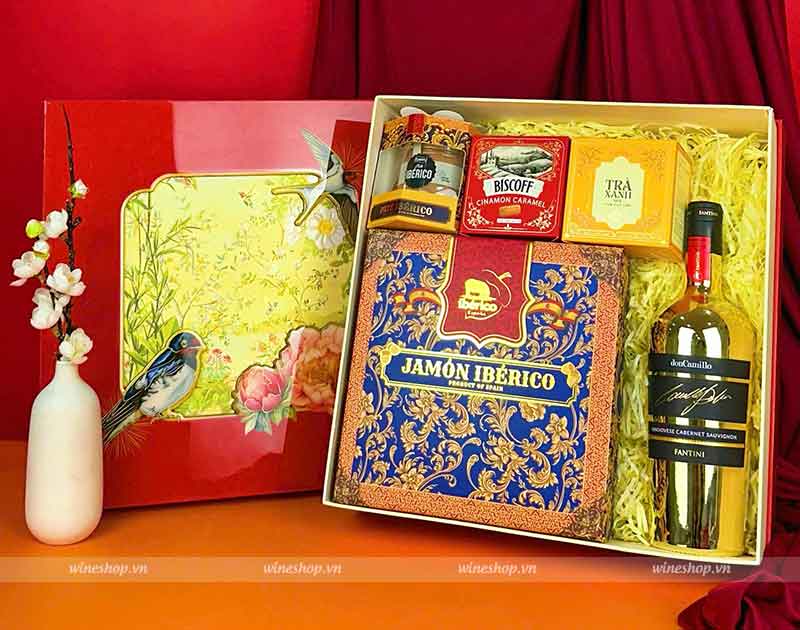 Rượu vang nhập khẩu gói quà tết giá rẻ