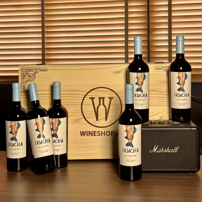 Hộp Gỗ 6 Chai - Rượu Vang Argentina Trucha Red Blend