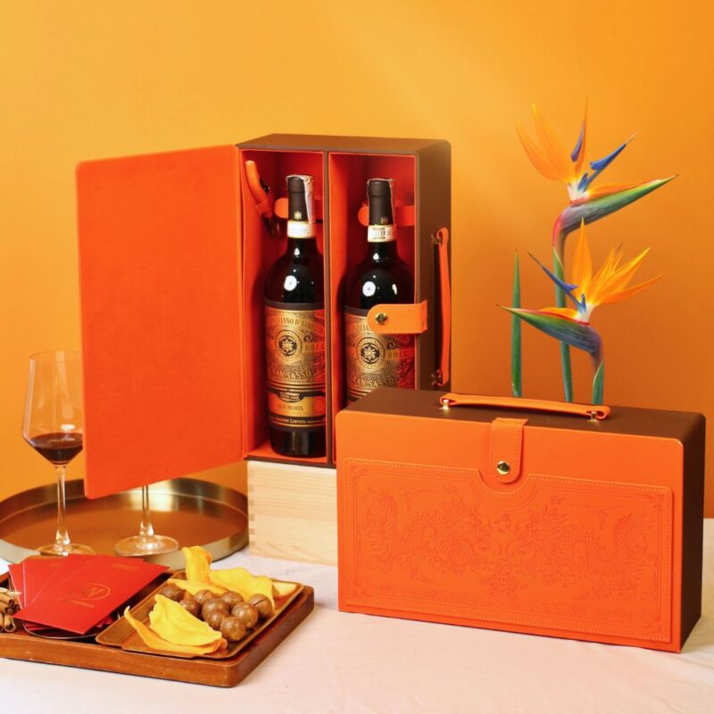 Hộp Da Rượu Vang 2 Chai Gran Sasso Montepulciano DOCG