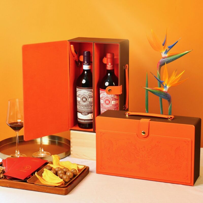 Hộp Da Rượu Vang 2 Chai Gran Sasso Sangiovese/Montepulciano