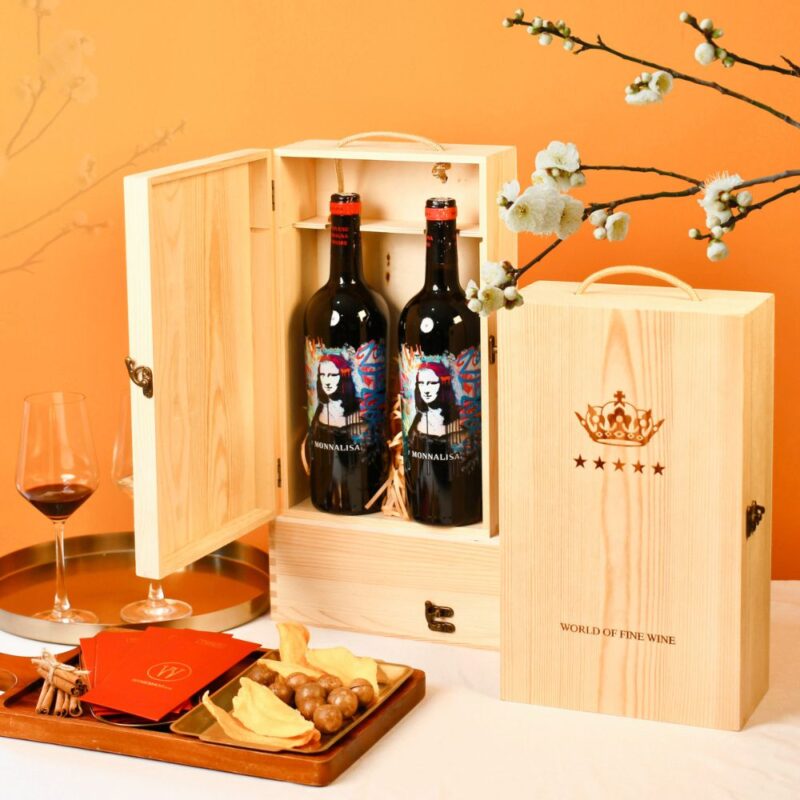 Hộp Gỗ Đôi Rượu Vang Ý Monnalisa