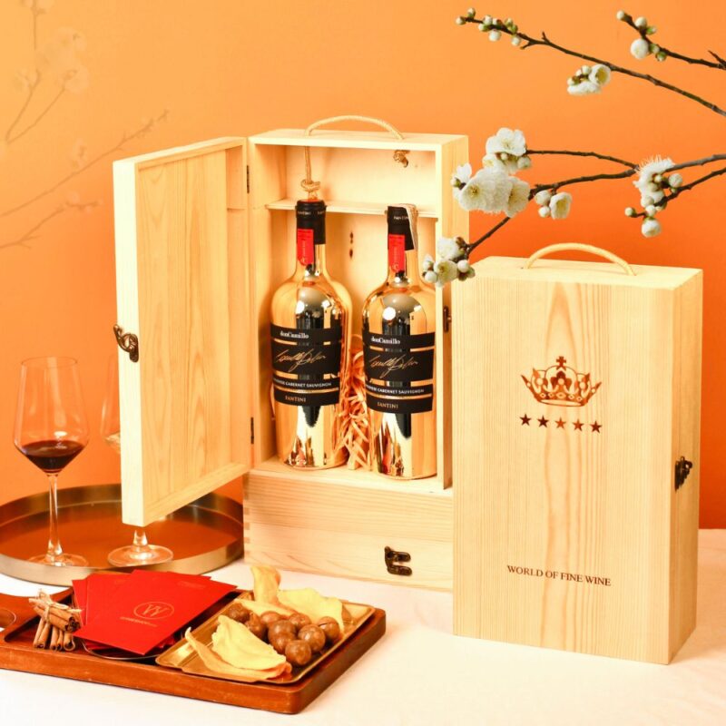 Hộp Gỗ Đôi Rượu Vang