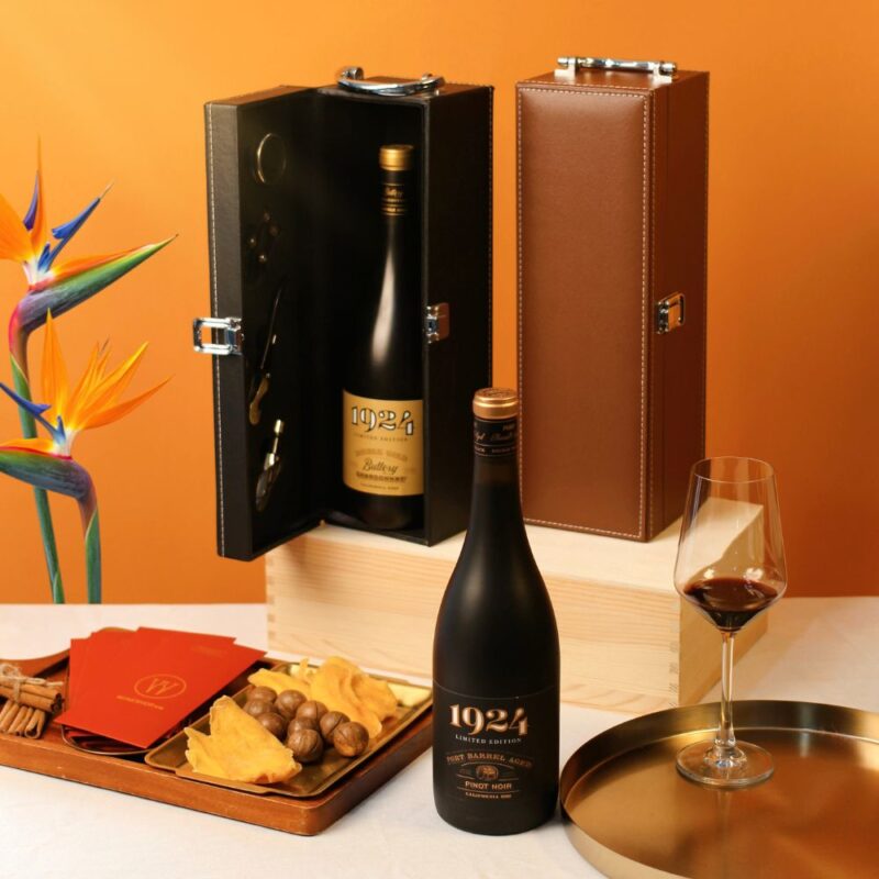 Hộp Da Đơn Rượu Vang Đỏ 1924 Pinot Noir