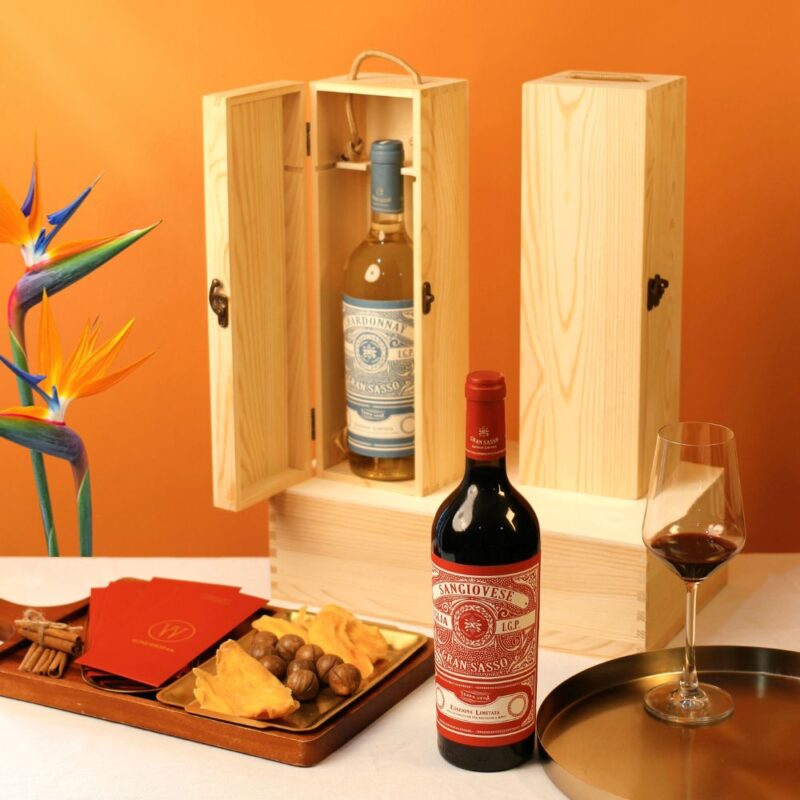 Hộp Gỗ Đơn Rượu Vang Đỏ Gran Sasso Sangiovese IGT
