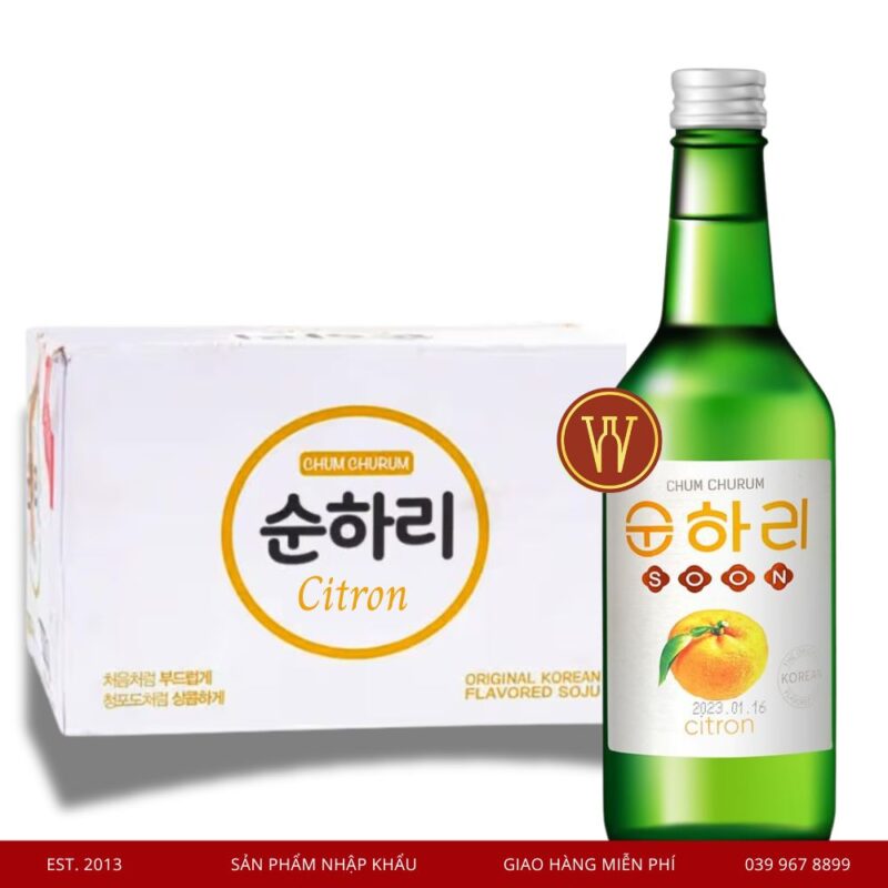 Rượu Soju Hương Chanh Chum Churum Citron (Thùng 20 chai)