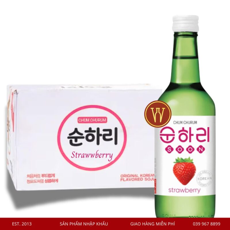 Rượu Soju Hương Dâu Tây Chum Churum Strawberry (Thùng 20 chai)