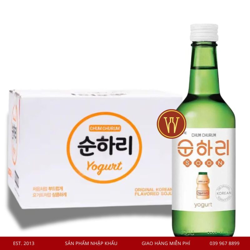Rượu Soju Hương Yogurt Chum Churum Yogurt (Thùng 20 chai)