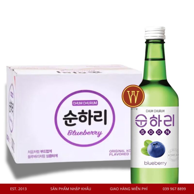 Rượu Soju Hương Việt Quất Chum Churum Blueberry (Thùng 20 chai)