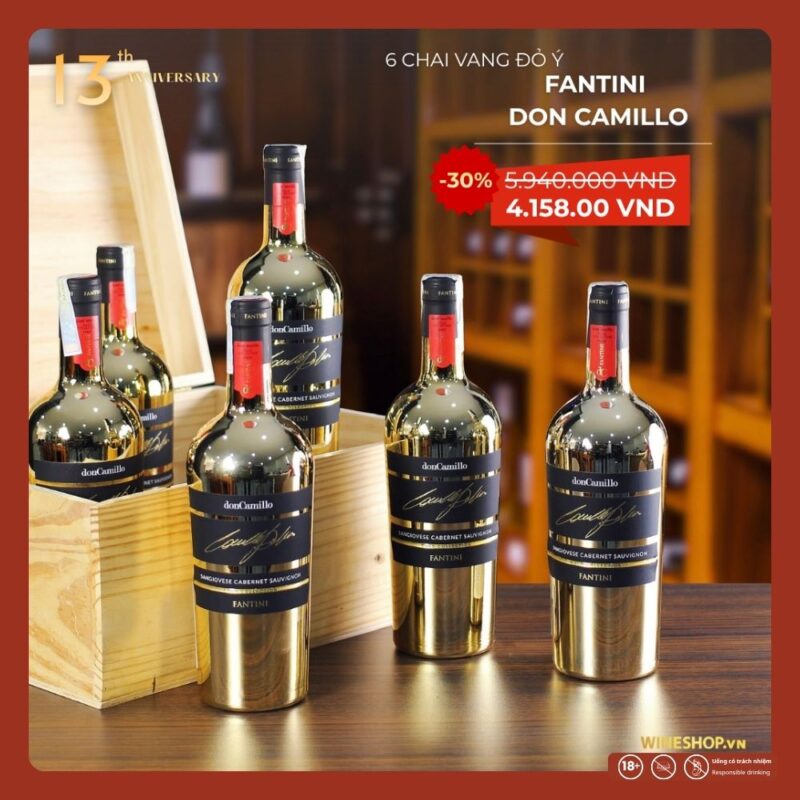 [THÙNG 6 CHAI] Rượu Vang Đỏ Ý Don Camillo IGT