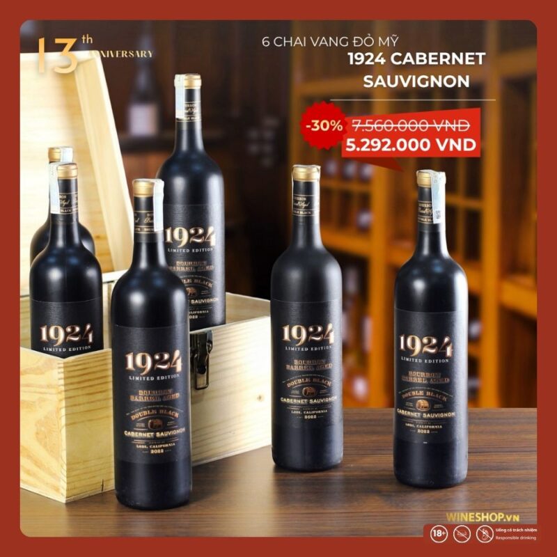[THÙNG 6 CHAI] Rượu Vang Đỏ Mỹ 1924 Cabernet Sauvignon