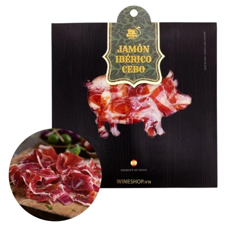 Đùi Sau Heo Muối Iberico Cebo 24 Tháng Cắt Lát Khay 50g