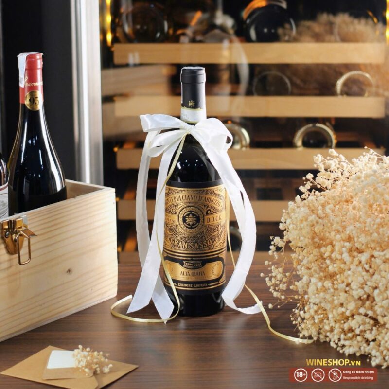 Set Quà Rượu Vang Ý Gran Sasso Montepulciano DOCG (tặng kèm túi + thiệp)