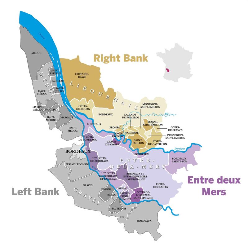 Rượu Vang Bordeaux bờ trái và bờ phải