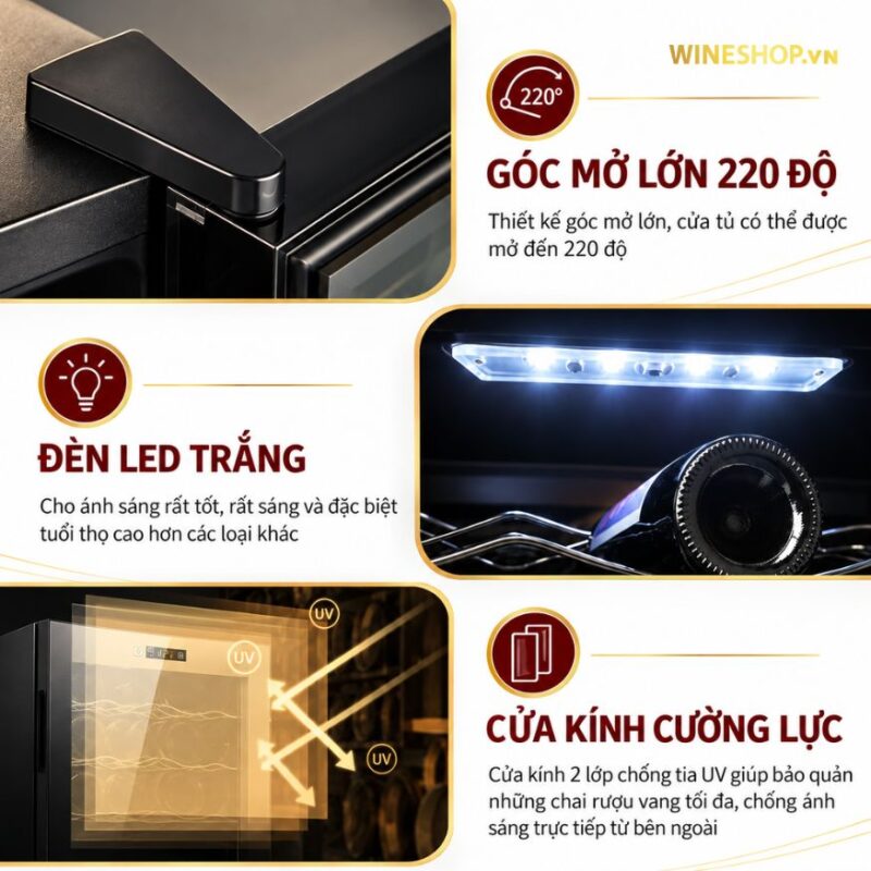 Tủ ướp rượu vang Adela 12 chai dung tích 35L
