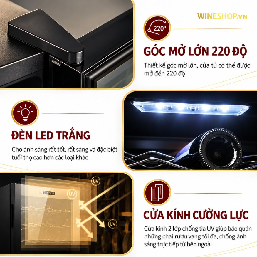 Tủ ướp rượu vang Adela 12 chai dung tích 35L