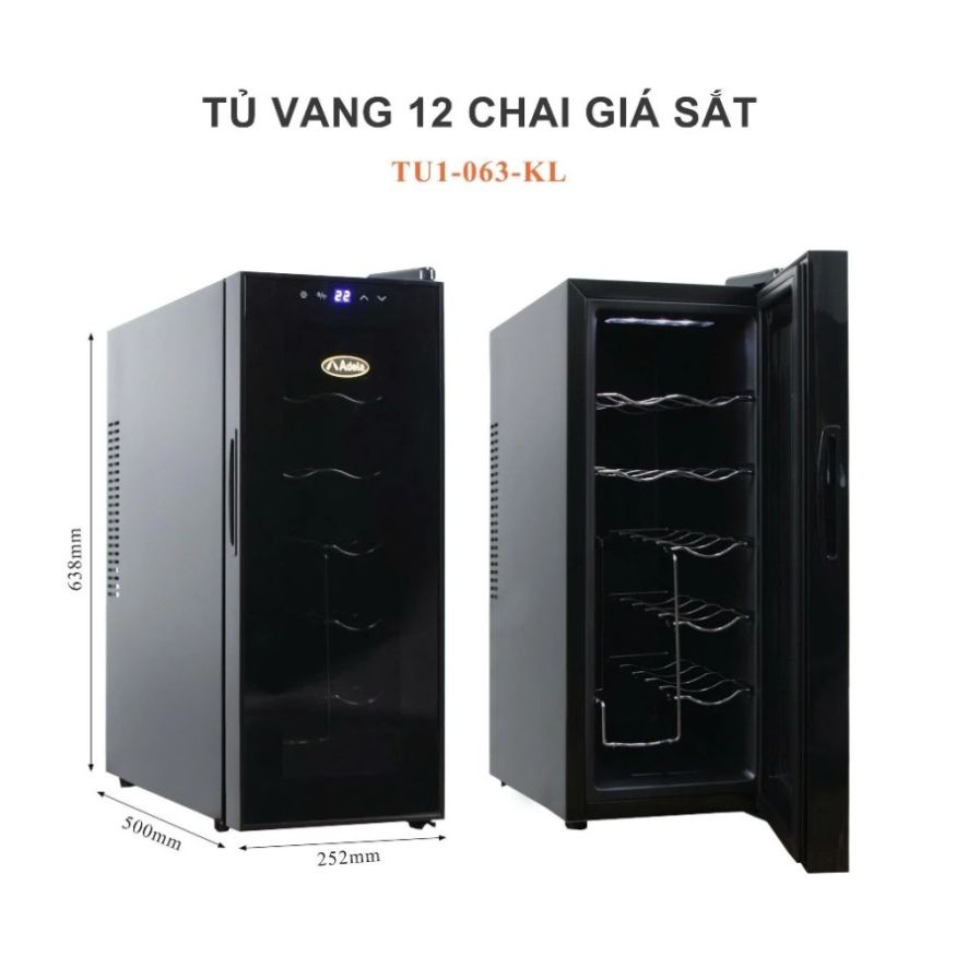 Tủ ướp rượu vang Adela 12 chai dung tích 35L