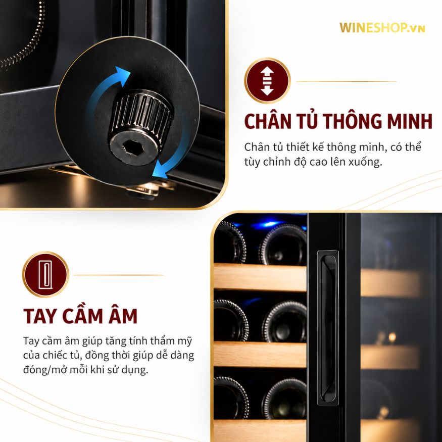 Tủ ướp rượu vang Adela 12 chai dung tích 35L
