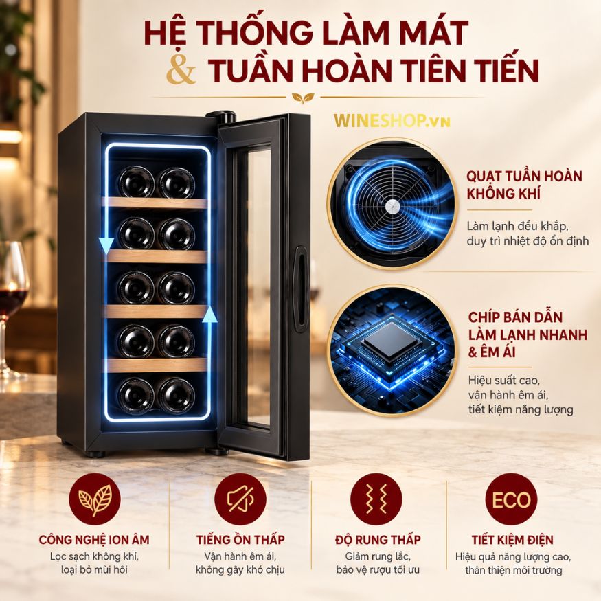 Tủ Rượu Vang Adela 18 Chai Bản Chip - Ảnh 3