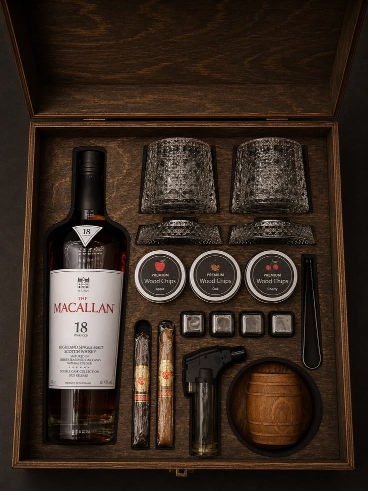 hộp quà macallan 18 whisky tặng bố